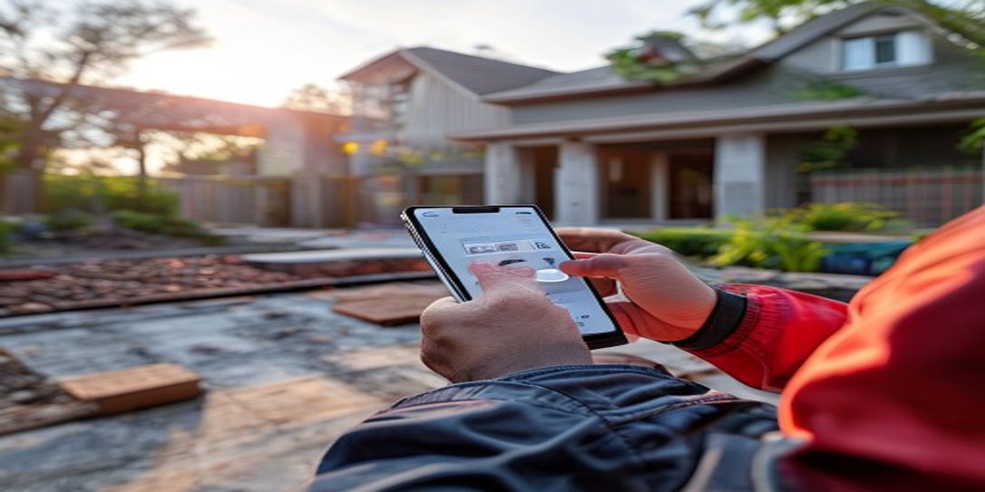 Professional contractor using FieldSquire AI app for concrete estimation