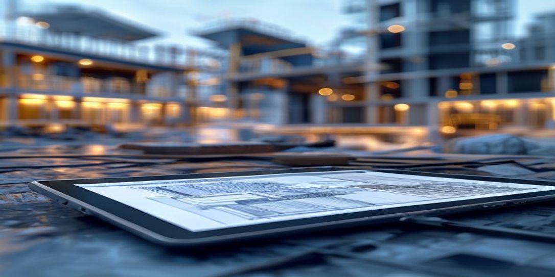 Professional contractor using FieldSquire estimation software on a job site